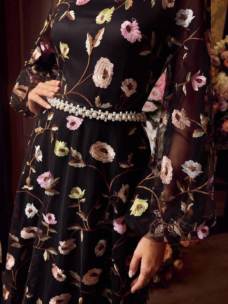 MOTF Soiréza VESTIDO LONGO ELEGANTE BORDADO FEMININO