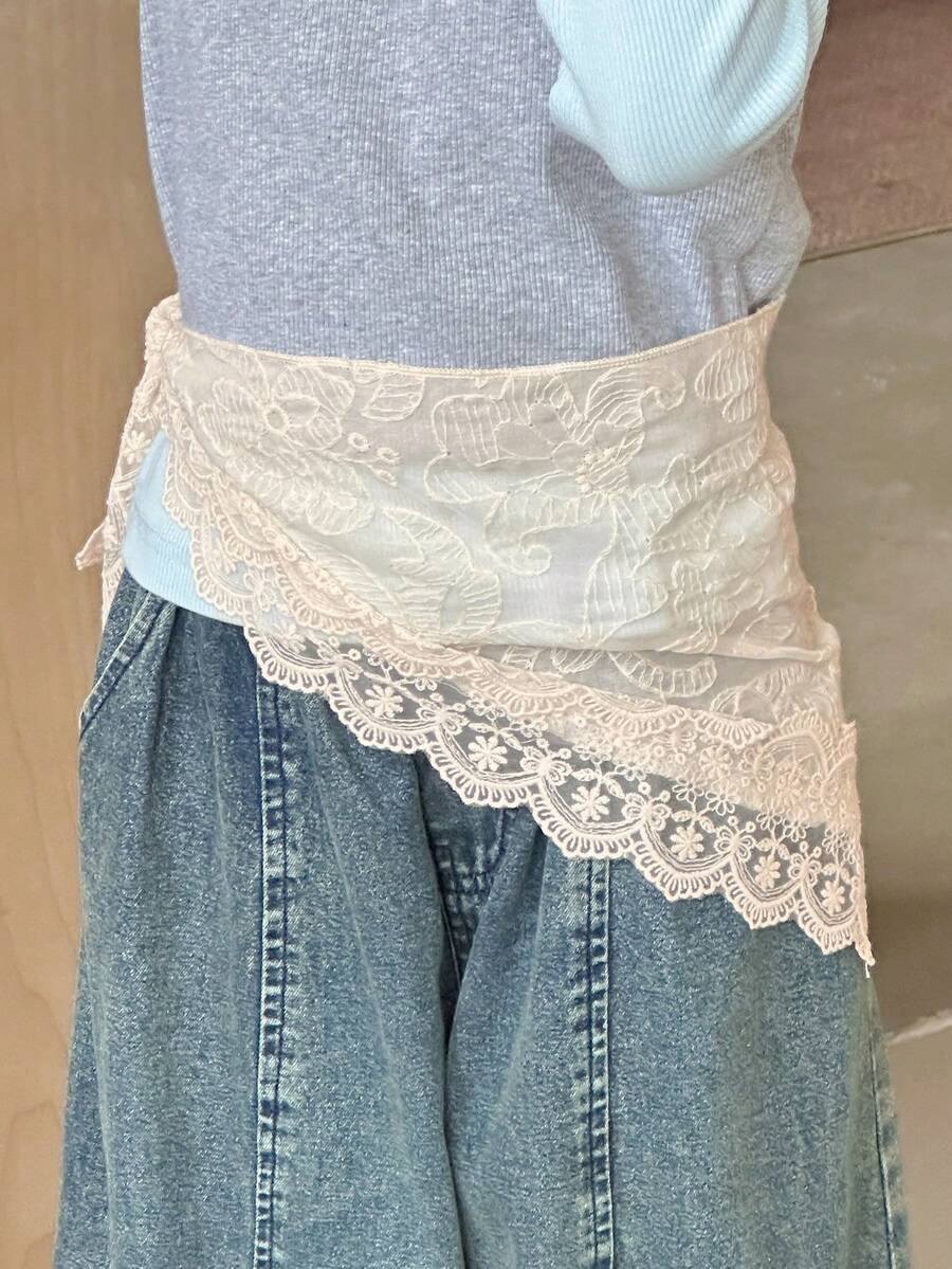 Dazy Kids Young Girls Lace Coverup Skirt - Apricot - View 1