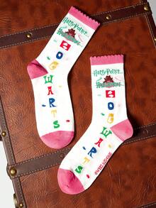 HARRY POTTER X SHEIN Women Crew Socks - Multicolor - View 4
