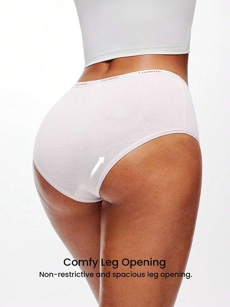 paquete de 3 bragas tipo short de cintura media de algodón suave para mujer - Estilo de pijamas de Navidad y Año Nuevo