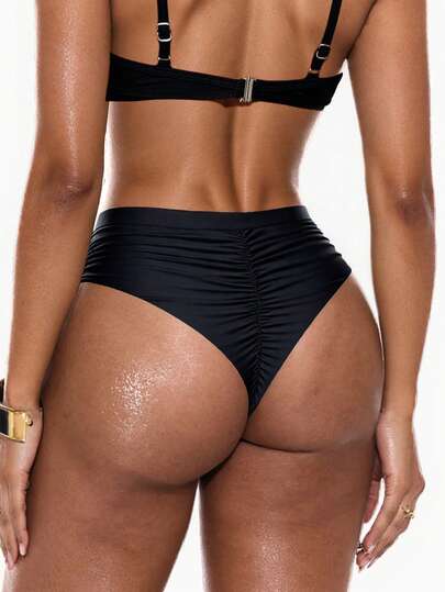 Swim Basics Bottom de bikini unicolor con cordón lateral