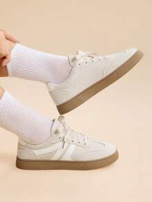 CUCCOO EASI 女士圆头休闲百搭运动鞋 - 米色 - 查看 7