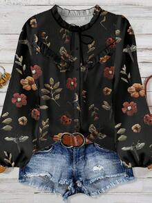 Linhara Large-Sized Elegant Summer Vacation Shirt