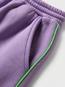 JNSQ Ensemble de 2 pièces pour préadolescentes, Sweat-shirt-shirt à manches longues doublé de thermique avec imprimé de lettres amusantes et pantalon de jogging ample, convient pour le port quotidien en automne/hiver, les activités extérieures, les vacances, le streetwear, les fêtes et les occasions décontractées