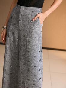 MOTF PREMIUM 秋冬压褶西装裤 - 灰色 - 查看 2