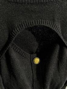 GlowEve 女士修身针织毛衣，百搭优雅，秋冬 - 黑色 - 查看 4