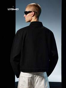 NEON BLANC Men's Long Sleeve Rhinestone Denim Jacket, For Fall - Black - View 2