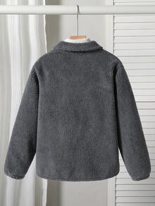 Oversized lässige Hemdkragen Einreiher Jacke aus Lammwollmischung für Teenager Jungen, locker sitzend, bequem und vielseitig für Herbst, Frühling, Winter, geeignet für den täglichen Gebrauch, Pendeln, Outdoor, Sport, Schule, Streetwear, Partys und Fotoshootings