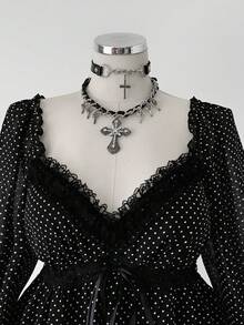 Sunspun Cămașă cu mânecă lungă bleumarin casual pentru femei, mărime plus - Albastru marin - Vizualizare 2