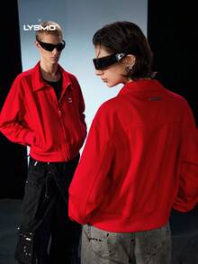 NEON BLANC Red Men's Long Sleeve Jacket, For Fall, Couple Things - Red - View 4