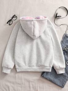 青少年女孩休闲街头豹纹仿皮草帽，五角星和豹纹图案，适合街头风格，连帽运动衫