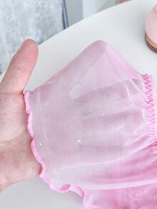 PetitDoll Bragas tipo tanga con encaje, parches y decoración de volantes y moño para mujer - Rosa - Ver 6