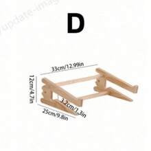 1 件木制笔记本电脑支架，升高游戏笔记本电脑支架，升高电脑桌面冷却底座返回学校 - 卡其色 - 查看 7