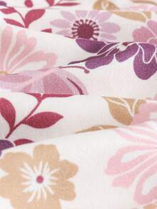 Cozy Pixies Young Boy Floral Print Soft Knit Snug Fit Pajama Set - Long Sleeve Top And Elastic Waist Pants - Mauve Purple - View 5