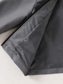 Genkimix Kids 年轻男孩休闲简约拼布口袋连帽风衣，宽松舒适夹克，适合春秋季日常穿着、旅行、派对、拍照 - 深灰色 - 查看 7