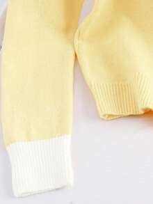 GlowEve Maglione casual da donna con collo a blocchi di colore e torsione, autunno/inverno - Giallo - Visualizzare 5