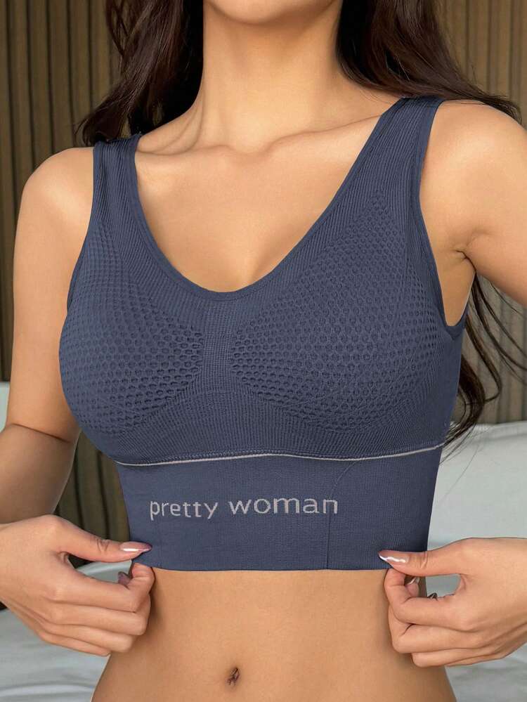 Elegant Seamless Solid Color Sports Bra For Women Lingerie For Women