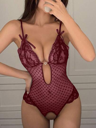 DAZY Adjustable Doorschijnende Mesh Hollow Out Verleidelijke Bodysuit Women view 5