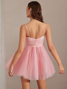 Enchnt Rochie mini romantică roz, de prințesă, cu papion, perfectă pentru toamnă și iarnă. Elegantă și stilată, este potrivită pentru petreceri, întâlniri, sărbători, absolviri, nunți, ieșiri în oraș, Halloween, Crăciun și alte ocazii. Potrivită și pentru ținute de toamnă, costume de toamnă, carnavaluri, ținute de Revelion, rochii de bal și fuste de balet. - Roz - Vizualizare 7