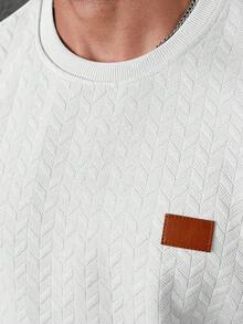 Manfinity CasualCool 男士休闲纯色拼接圆领长袖套头卫衣，圆领男士上衣，长袖，男士休闲套头衫，适合男士日常休闲、周末旅行、户外活动、探险旅行、轻松的工作环境或半正式场合，也是送给男友/丈夫、周年纪念日或圣诞节的理想礼物。 - 白色 - 查看 6