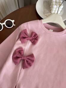 LMoss Kids LMoss 2件套女童针织圆领休闲卫衣和超长裤套装 粉色蝴蝶结套装 女童蝴蝶结服装套装 女童服装套装 女童卫衣套装 女童蝴蝶结套装 粉色卫衣套装 女童卫衣套装 女童服装套装，套头衫，冬季服装，套装，长袖上衣，女童套装，女童套装，女童舒适套装，女童卫衣套装，女童卫衣套装，女童可爱套装，套头衫 - 彩色 - 查看 7