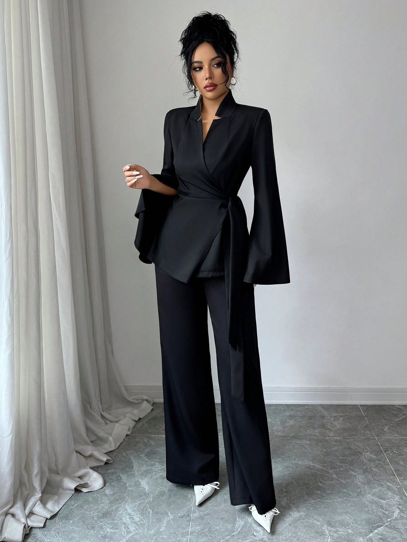 Elenzga بدلة نسائية أنيقة وعصرية للتنقل اليومي، تت...