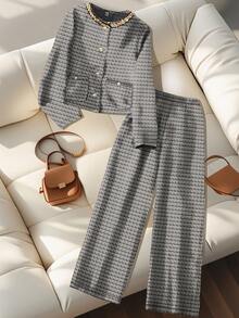 GlowEve A Two Pieces Set Of Elegant And Fashionable Autumn Vacation Style Woven By A Lady