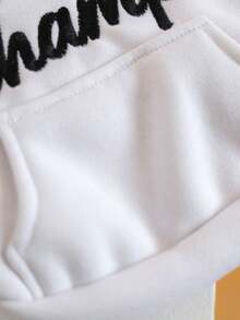 PETSIN 1件猫狗通用宠物服装，秋冬休闲连帽衫，小型犬春秋开襟外套 - 白色 - 查看 10