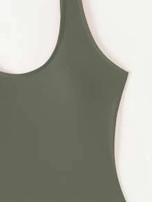 Swim Chiccia 2件套女士纯色圆领连体泳衣（夏季）