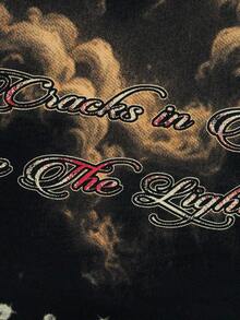 ROMWE MEN Street Life 男士街头耶稣印花短袖 T 恤 - 黑色 - 查看 3