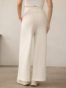 Mulvari 女式罗纹腰带休闲运动裤 - 杏色 - 查看 2