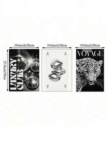 SHEIN 1/3pcs Leopard Cheetah Wall Art Picture 8 Ball Lucky Prints Canvas Paintings Pink Girly Posters Preppy Chic Luxury Decor For Bedroom, Living Room, Or Dorm Room Decor Gift For Her Unframed - Multicolor - View 4