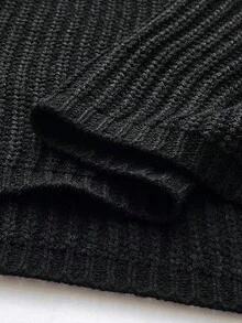 Elenzga Áo len nữ thanh lịch, cổ điển, gợi cảm, thích hợp cho ngày Valentine, tiệc tùng, du lịch, trễ vai, phối ren, tay loe, dáng ôm, cỡ lớn, phong cách Gothic Y2K, viền ren, tay dài, áo croptop, xuân hè thu. - màu đen - Xem 7