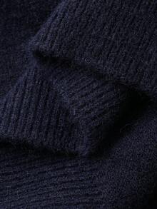 DAZY Tween Girl Round Neck Long Sleeve Button Front Knit Casual Cardigan - Navy Blue - View 7