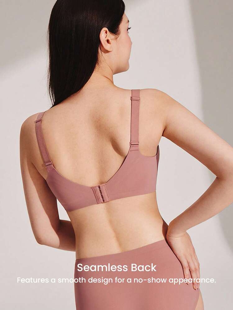Soutien-gorge sans couture Dream Curve 2ndSkin de couleur terre cuite avec maintien latéral intégral, sans armatures, pour le sport et le quotidien. Taille libre.