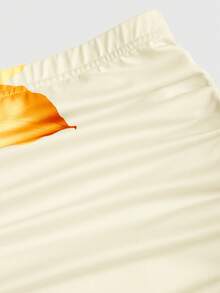 Sweetra 2件套女士优雅派对纯色美人鱼裙和花卉印花裙套装 - 淡黃色 - 查看 6