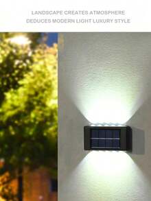 1PC/2PCS Solar Powered Wall Light With 8/10LED, Royal Castle Design, For Villa Outdoor Landscape, Waterproof Ambience Wall Decoration For Terrace And Patio, Up & Down Lighting Garden Decor - Multicolor - Ver 10