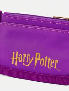 HARRY POTTER X SHEIN Portacarte di moda minimalista con grafica a lettere e cerniere multiple - Viola - Visualizzare 5