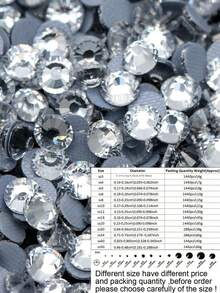 144/288/1440 piezas 1 paquete Cristales de Rhinestone de vidrio con fijación en caliente para planchar, piedras brillantes para diseño de ropa DIY, decoración de fiestas, manualidades y costura