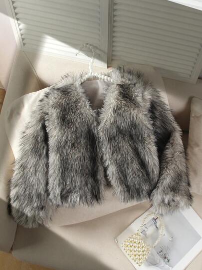 Elladie kids 4Y-7Y 女童高品质新款保暖时尚百搭长袖夹克，采用柔软舒适亲肤面料制成，纯深灰色，适合外出、上学、日常穿着、外套、聚会、春秋冬，短款背心款式