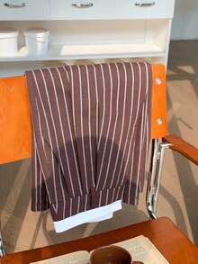 Comfortcana 女士优雅条纹直筒裤 - 棕色 - 查看 6