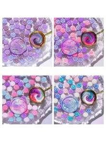 1颗随机向日葵形状混色封蜡珠，适用于蜡封印章，非常适合装饰卡片信封、婚礼请柬、礼品包装，返校季必备 - 彩色 - 查看 6