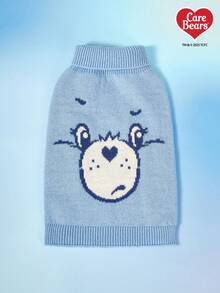 Care Bears X PETSIN 1 件圣诞宠物猫狗通用绿色钻石网格麋鹿雪花可爱图案提花针织弹力舒适狗圣诞毛衣