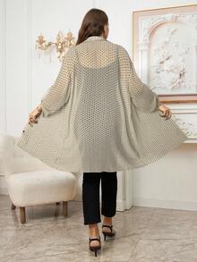 Reflora Camisa casual de manga larga con botones y estampado todo sobre talla grande