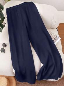 CosyJoli Pantalones casuales azul marino talla grande para mujer, adecuados para el verano
