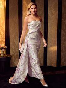 MOTF Soiréza WOMEN'S JACQUARD ASYMMETRICAL HEM TUBE DRESS - Multicolor - View 5