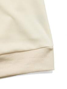 GlowEve بلوزة رياضية نسائية بياقة طاقم وأكمام طويلة مع فيونكة بلون متباين - بيج - مشاهدة 5