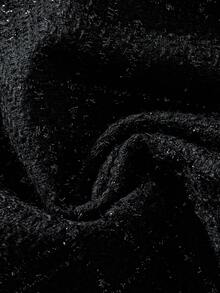 GlowEve CURVE 大码女式优雅粗花呢斜襟金属纽扣缀饰半身裙，秋冬 - 黑色 - 查看 3