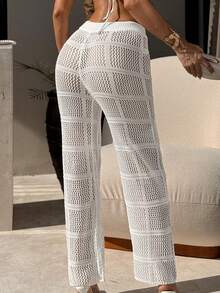 Swim Lushoire 1 Miếng Xu hướng: Cắt giảm Eo dây rút Che quần - trắng - Xem 4