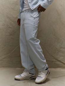 Musero Straight Leg Panelled Denim Jeans Pants Spring Summer Holiday Vacation - Light Wash - View 3